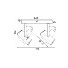 Φόρτωση εικόνας στο εργαλείο προβολής Συλλογής, NETTO ΕΠΙΤΟΙΧΟ Φ/Σ 2ΧGU10 ΓΚΡΙ ΜΕΤΑΛΛΙΚΟ 31X12X19CM MORFEAS