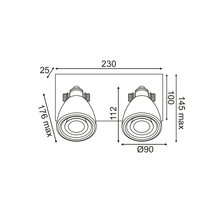 Φόρτωση εικόνας στο εργαλείο προβολής Συλλογής, NETTO ΕΠΙΤΟΙΧΟ Φ/Σ 2ΧGU10 ΛΕΥΚΟ TERRAZZO 23X15X18CM DINO