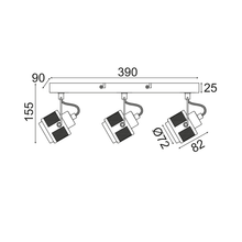 Φόρτωση εικόνας στο εργαλείο προβολής Συλλογής, NETTO ΕΠΙΤΟΙΧΙΟ Φ/Σ 3ΧGU10 ΓΚΡΙ ΜΕΤΑΛΛΙΚΟ 43Χ10Χ16CM KRYPTON