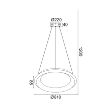 Φόρτωση εικόνας στο εργαλείο προβολής Συλλογής, NETTO Υ/Κ ΚΡΕΜΑΣΤΟ Φ/Σ LED 48W 3000K 4610LM ΛΕΥΚΟ ΜΕΤΑΛΛΙΚΟ D61XH120CM DIANA