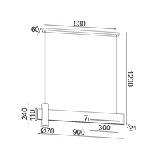 Φόρτωση εικόνας στο εργαλείο προβολής Συλλογής, ^NETTO ΚΡΕΜΑΣΤΟ Φ/Σ LED 1XGU10+ 18W LED 3000K 1440LM ΑΠΟΧΡ.ΜΑΥΡΟΥ ΜΑΡΜΑΡΟΥ ΜΕΤ/ΚΟ 90Χ7ΧΗ120CM LINEA