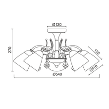 Φόρτωση εικόνας στο εργαλείο προβολής Συλλογής, NETTO ΟΡΟΦΗΣ 5ΧΕ14 ΜΕΤΑΛ ΠΑΤΙΝΑ ΧΡΥΣΟ+ΛΕΥΚΟ ΓΥΑΛ+ΚΡΥΣΤΑΛ Φ54ΧΗ27CM QUINCE