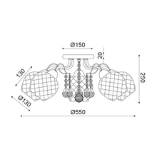 Φόρτωση εικόνας στο εργαλείο προβολής Συλλογής, ^NETTO Φ/Σ ΟΡΟΦΗΣ 5ΧΕ27 ΜΕΤΑΛ ΠΑΤΙΝΑ+ΓΥΑΛΙ+ΚΡΥΣΤΑΛΛΑ Φ55ΧΗ22,5CM OPORTO