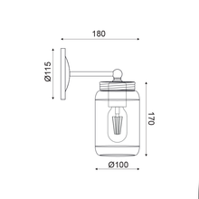 Φόρτωση εικόνας στο εργαλείο προβολής Συλλογής, NETTO ΕΠΙΤΟΙΧΟ Φ/Σ 1ΧΕ27 ΜΑΥΡΟ ΜΕΤΑΛΛΙΚΟ+ΓΥΑΛΙ Φ10Χ18Χ22CM BERY