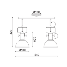 Φόρτωση εικόνας στο εργαλείο προβολής Συλλογής, ^NETTO ΟΡΟΦΗΣ Φ/Σ 2ΧΕ27 ΜΕΤΑΛΛΙΚΟ ΜΑΥΡΟ Φ18X54XH41cm RIVIERA