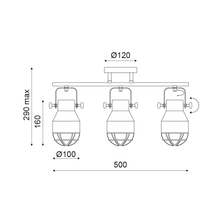 Φόρτωση εικόνας στο εργαλείο προβολής Συλλογής, NETTO ΟΡΟΦΗΣ Φ/Σ 3ΧΕ27 ΜΕΤΑΛΛΙΚΟ ΜΑΥΡΟ ΠΛΕΓΜΑ ΛΕΥΚΟ Φ10Χ50XH28cm DAKOTA