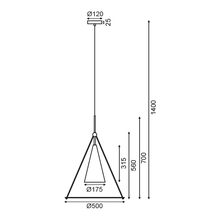 Φόρτωση εικόνας στο εργαλείο προβολής Συλλογής, NETTO ΚΡΕΜΑΣΤΟ Φ/Σ 1ΧΕ27 ΛΕΥΚΟ+ΜΑΥΡΟ ΜΕΤ/ΚΟ+ΓΥΑΛΙ D50XH140CM TEMPLE