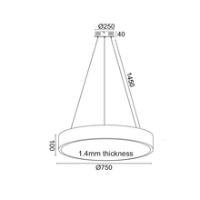 Φόρτωση εικόνας στο εργαλείο προβολής Συλλογής, ΚΡΕΜΑΣΤΟ Φ/Σ LED 60W 5600LM CCT ΛΕΥΚΟ ΜΕΤ/ΚΟ D75XH130CM OPTIMUS