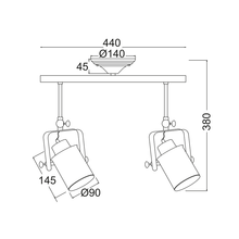 Φόρτωση εικόνας στο εργαλείο προβολής Συλλογής, NETTO ΟΡΟΦΗΣ Φ/Σ 2ΧΕ27 ΜΕΤΑΛΛΙΚΟ ΛΕΥΚΟ ΧΡΥΣΟ ΠΑΤΙΝΑ 17X44XH38CM POMPEII