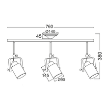 Φόρτωση εικόνας στο εργαλείο προβολής Συλλογής, NETTO ΟΡΟΦΗΣ Φ/Σ 3ΧΕ27 ΜΕΤΑΛΛΙΚΟ ΛΕΥΚΟ ΧΡΥΣΟ ΠΑΤΙΝΑ 17X76XH38CM POMPEII