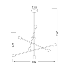 Φόρτωση εικόνας στο εργαλείο προβολής Συλλογής, NETTO ΚΡΕΜΑΣΤΟ Φ/Σ 7ΧΕ27 ΜΕΤΑΛΛΙΚΟ ΛΕΥΚΟ Φ80ΧΗ130CM LUTHER