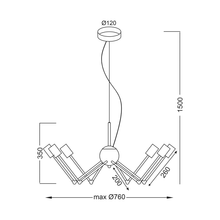 Φόρτωση εικόνας στο εργαλείο προβολής Συλλογής, NETTO ΚΡΕΜΑΣΤΟ Φ/Σ 6ΧΕ27 ΜΕΤΑΛΛΙΚΟ ΜΑΥΡΟ+ΟΡΕΙΧΑΛΚΟ Φ76ΧΗ150CM CHAGALL