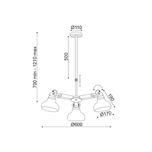 Φόρτωση εικόνας στο εργαλείο προβολής Συλλογής, NETTO ΚΡΕΜΑΣΤΟ Φ/Σ 3ΧΕ27 ΜΕΤΑΛΛΙΚΟ+ΞΥΛΟ+ΓΥΑΛΙ Φ60ΧΗ100CM PARALIA