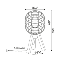 Φόρτωση εικόνας στο εργαλείο προβολής Συλλογής, NETTO ΕΠΙΤΡΑΠΕΖΙΟ Φ/Σ 1ΧΕ27 ΜΕΤΑΛΛΙΚΟ ΜΑΥΡΟ+ΞΥΛΟ Φ25ΧΗ51,5CM PROMETHEUS