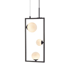 Φόρτωση εικόνας στο εργαλείο προβολής Συλλογής, ^NETTO ΚΡΕΜΑΣΤΟ Φ/Σ 3xG9 QUADRO ΜΑΥΡΟ ΜΕΤ/ΚΟ +ΛΕΥΚΟ ΓΥΑΛΙ 25Χ12Χ120CM