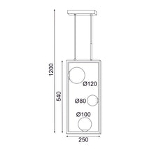 Φόρτωση εικόνας στο εργαλείο προβολής Συλλογής, ^NETTO ΚΡΕΜΑΣΤΟ Φ/Σ 3xG9 QUADRO ΜΑΥΡΟ ΜΕΤ/ΚΟ +ΛΕΥΚΟ ΓΥΑΛΙ 25Χ12Χ120CM