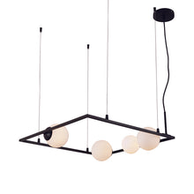 Φόρτωση εικόνας στο εργαλείο προβολής Συλλογής, ^NETTO ΚΡΕΜΑΣΤΟ Φ/Σ 4xG9 QUADRO ΜΑΥΡΟ ΜΕΤ/ΚΟ +ΛΕΥΚΟ ΓΥΑΛΙ 58Χ58Χ120CM