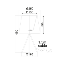 Φόρτωση εικόνας στο εργαλείο προβολής Συλλογής, NETTO ΠΟΡΤΑΤΙΦ ΤΡΙΠΟΔΑΣ ΜΑΥΡΟ 1ΧE27 MILOS