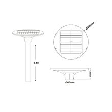 Φόρτωση εικόνας στο εργαλείο προβολής Συλλογής, LED SOLAR URBAN LUMINAIRE 20W ΜΕ DIP-SWITCH CCT 3000K-4000K 2100LM RA80 IP65 30.000HRS