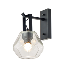 Φόρτωση εικόνας στο εργαλείο προβολής Συλλογής, NETTO ΕΠΙΤ Φ/Σ 1ΧΕ27 ΓΥΑΛΙ ΔΙΑΦΑΝΟ+ΜΑΥΡΟ ΜΑΤ ΜΕΤΑΛΛΟ Φ18Χ23,5Χ30CM DIAMONDRA