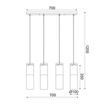 Φόρτωση εικόνας στο εργαλείο προβολής Συλλογής, NETTO ΚΡΕΜΑΣΤΟ Φ/Σ 4ΧΕ27 ΧΡΩΜΙΟ ΓΥΑΛΙ+ΜΕΤΑΛΛΟ 70Χ10ΧΗ120CM DEJAVU