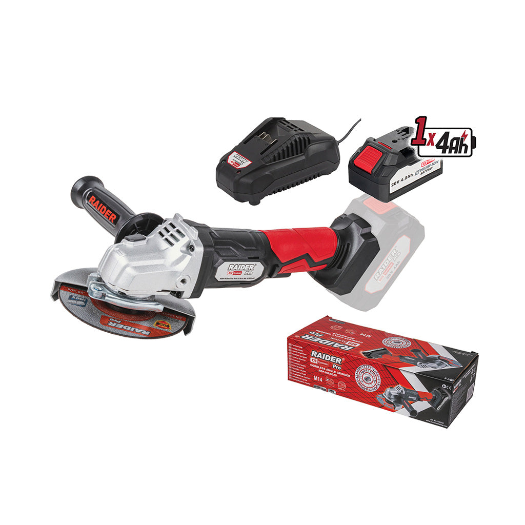 RAIDER R20 set Γωνιακός Τροχός 125mm 4Ah RDP-KBAG20 030242
