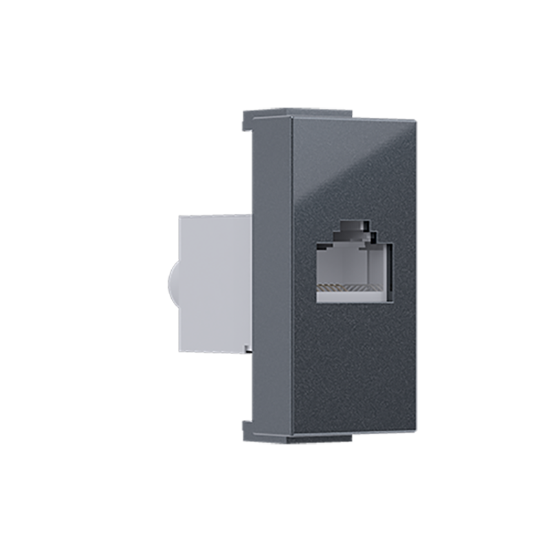 ^ MODYS ΠΡΙΖΑ ΔΙΚΤΥΟΥ ΑΝΘΡΑΚΙ  1 ΣΤ. RJ45 CAT.6A ΜΕ ΘΩΡΑΚΙΣΗ IP20