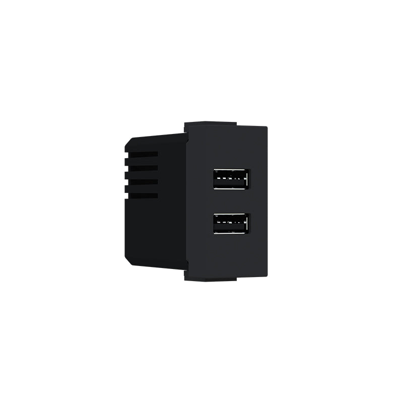 ^ MODYS ΠΡΙΖΑ ΤΡΟΦΟΔΟΣΙΑΣ USB 1 ΣΤ. 2XUSB A+C ΜΑΥΡΟ ΜΑΤ 5VDC 3A IP20