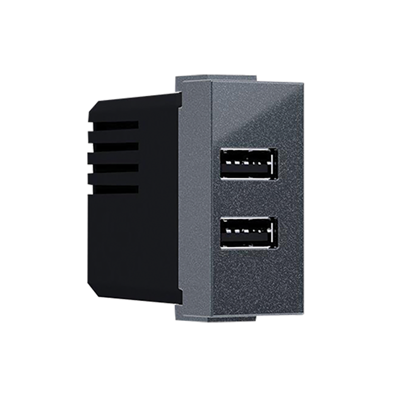 ^ MODYS ΠΡΙΖΑ ΤΡΟΦΟΔΟΣΙΑΣ USB 1 ΣΤ. 2xUSB ΑΝΘΡΑΚΙ 5VDC 2X1.2A IP20
