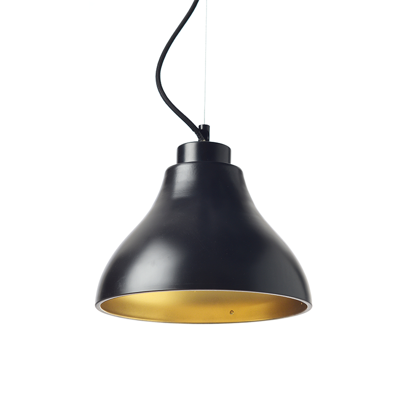 NETTO ΓΥΑΛΙ ΜΑΥΡΟ ΜΑΤ ΕΞΩ - ΧΡΥΣΟ ΜΕΣΑ Φ22 x H16 cm E27 BERGAMO