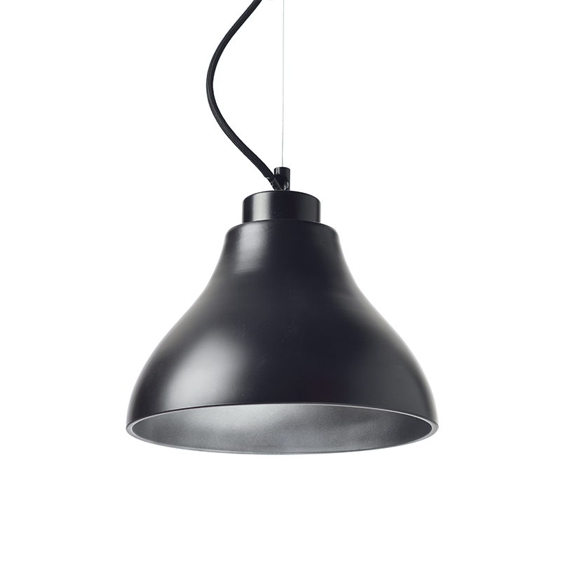 NETTO ΓΥΑΛΙ ΜΑΥΡΟ ΜΑΤ ΕΞΩ -ΑΣΗΜΙ ΜΕΣΑ Φ22 x H16 cm E27 BERGAMO