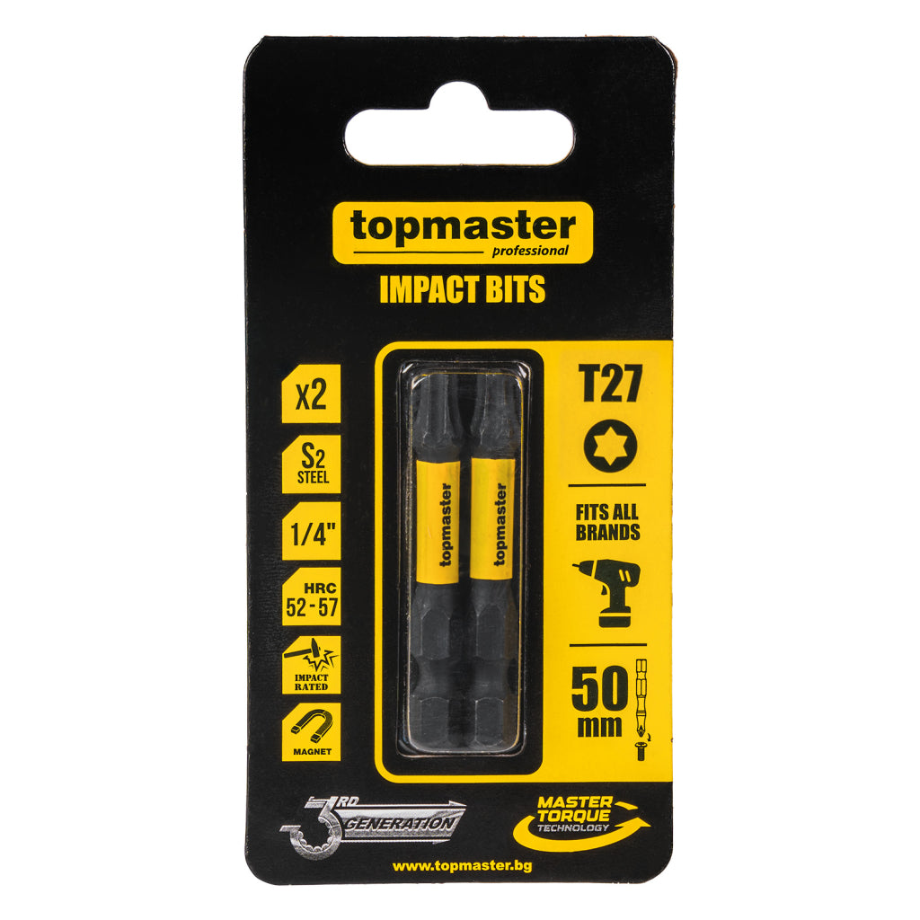 TOP MASTER ΜΥΤΕΣ ΚΑΤΣΑΒΙΔΙΟΥ IMPACT TORX με Μέγεθος TX27 50mm 2τεμ. 338739