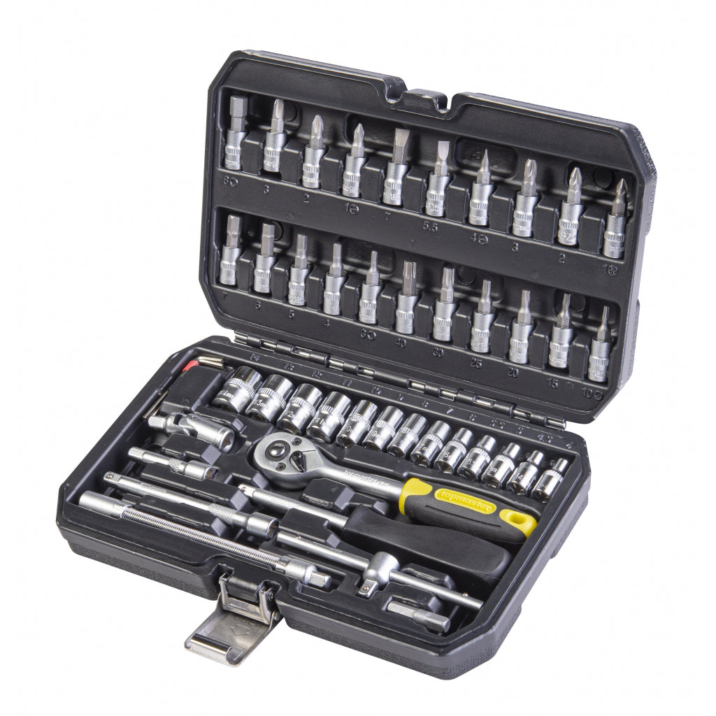 TOP MASTER ΚΑΣΕΤΙΝΑ ΚΑΡΥΔΑΚΙ Cr-V 1/4''  ΣΕΤ 46τεμ 339203
