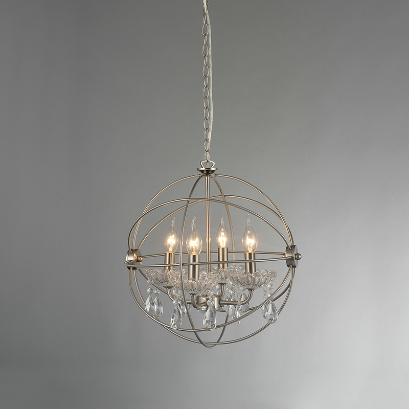 NETTO ΚΡΕΜΑΣΤΟ Φ/Σ 4ΧΕ14 ΜΕΤΑΛΛΙΚΟ ΝΙΚΕΛ ΜΑΤ+ΚΡΥΣΤΑΛΛΑ Φ40ΧΗ150CM CATANIA