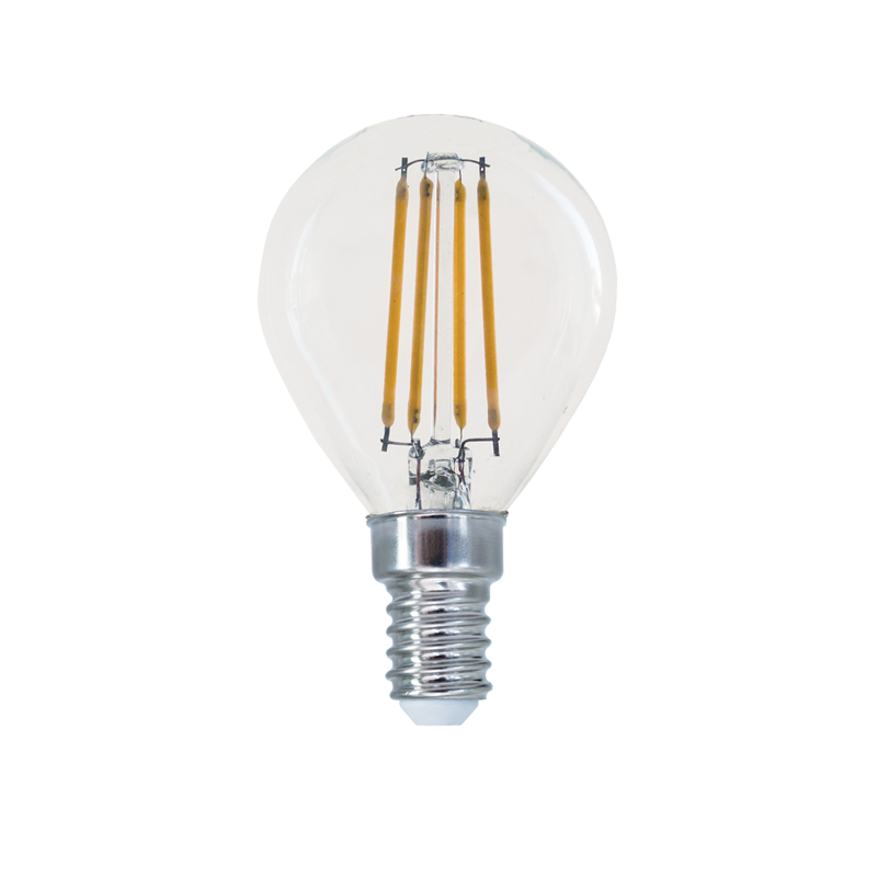 LED FILAMENT E14 G45 4W 2700K 230V AC 480LM RA80 30000H 360°