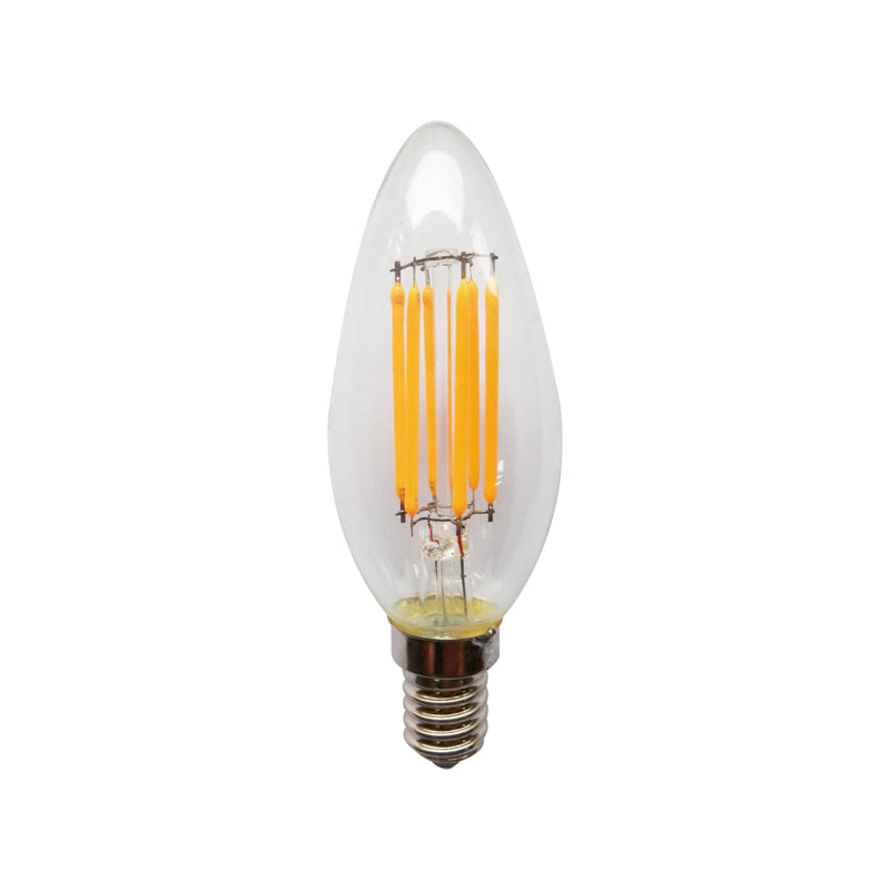 LED FILAMENT E14 CANDLE 6W 6500K 230V AC 570LM RA80