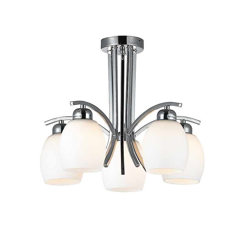 NETTO ΟΡΟΦΗΣ ΧΡΩΜΙΟ ΜΕ ΓΥΑΛΙ Φ52CM 5XE27 AMSTEL