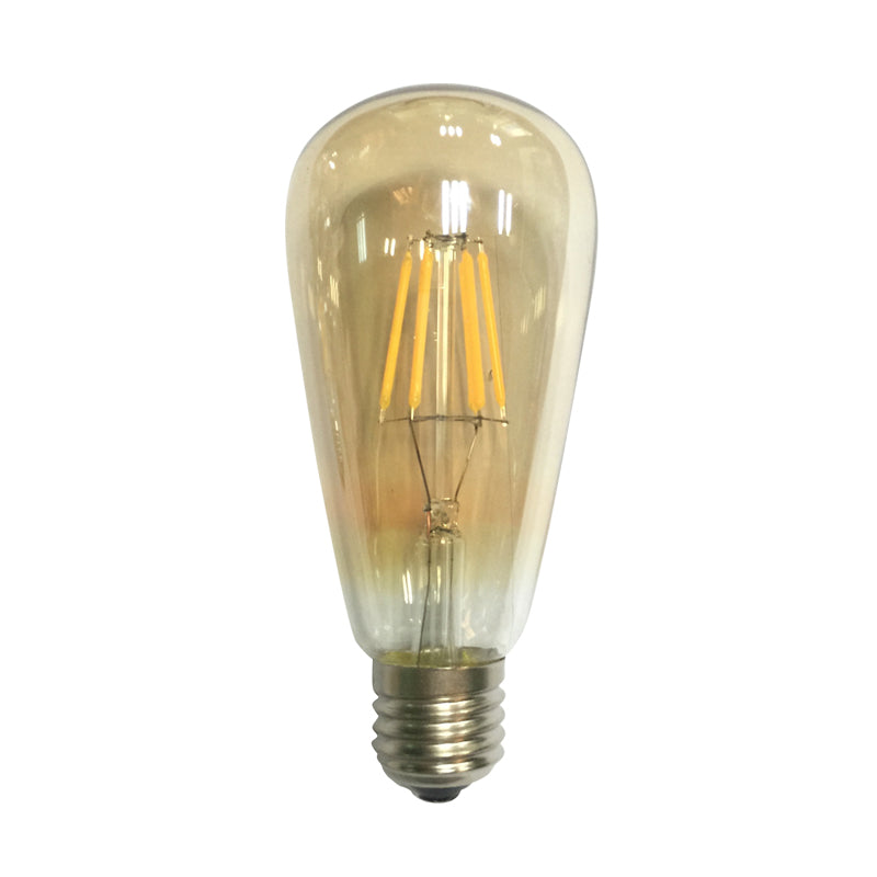 LED FILAMENT E27 ST64 AMBER 6W 2700K 230V AC 590LM RA80