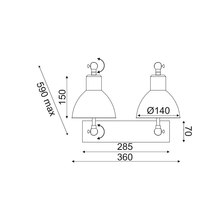 Φόρτωση εικόνας στο εργαλείο προβολής Συλλογής, ^NETTO ΕΠΙΤΟΙΧΟ Φ/Σ 2ΧΕ27 ΜΕΤΑΛΛΙΚΟ ΜΑΥΡΟ-ΑΣΗΜΙ ΒΡΑΧΙΟΝΑΣ 39Χ30Χ36C THALASSA
