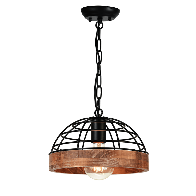 ^NETTO ΚΡΕΜΑΣΤΟ Φ/Σ 1ΧΕ27 ΞΥΛΟ+ΜΑΥΡΟ ΜΕΤΑΛΛΟ D26XH120CM TESLA