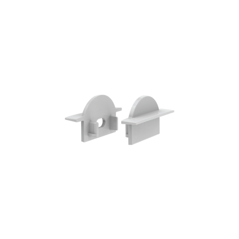 ΥΠΟ ΚΑΤΑΡΓΗΣΗ SET OF GREY PLASTIC END CAPS FOR P101, 1 WITHOUT HOLE & 1 WITH HOLE