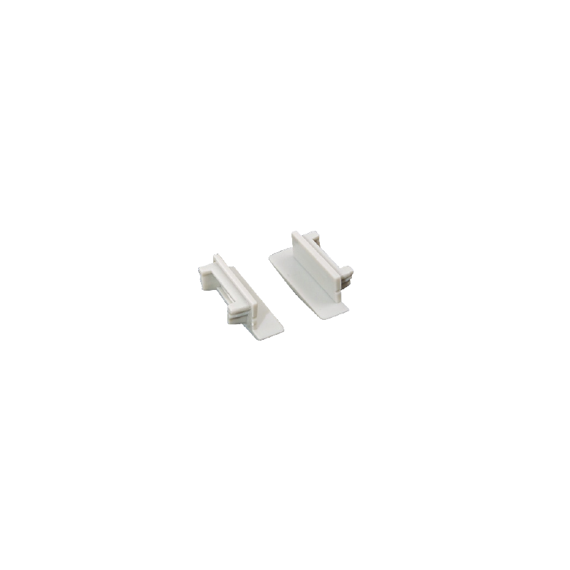 SET OF WHITE PLASTIC END CAPS FOR P119, 1PC WITH HOLE & 1PC WITHOUT HOLE