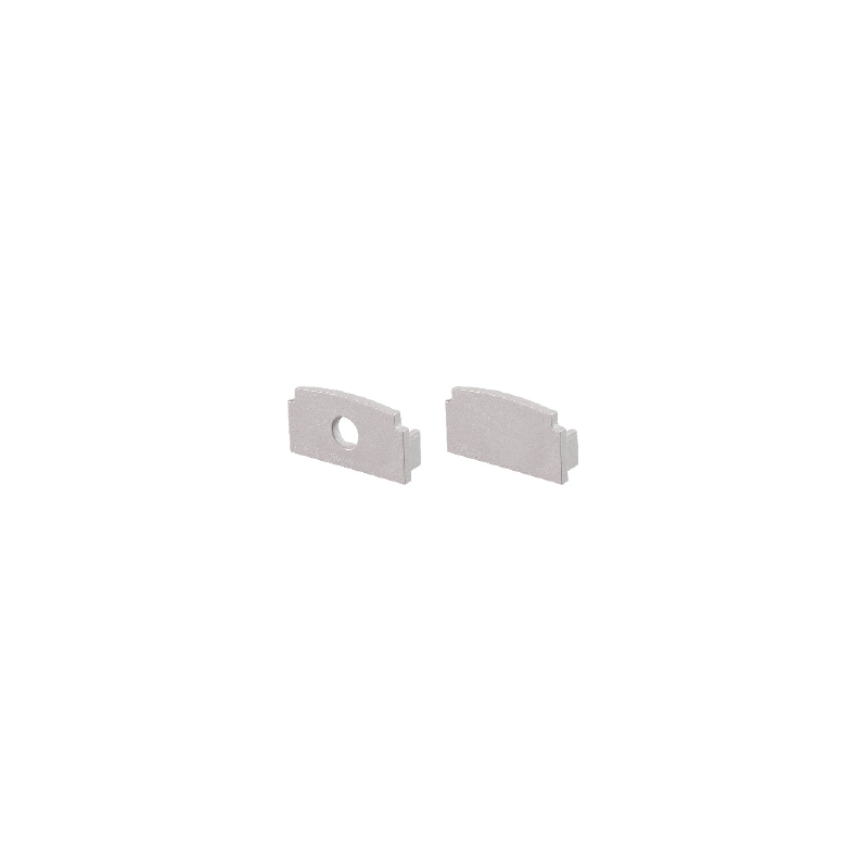 SET OF GREY PLASTIC END CAPS FOR P125 1PC WITH HOLE & 1PC WITHOUT HOLE