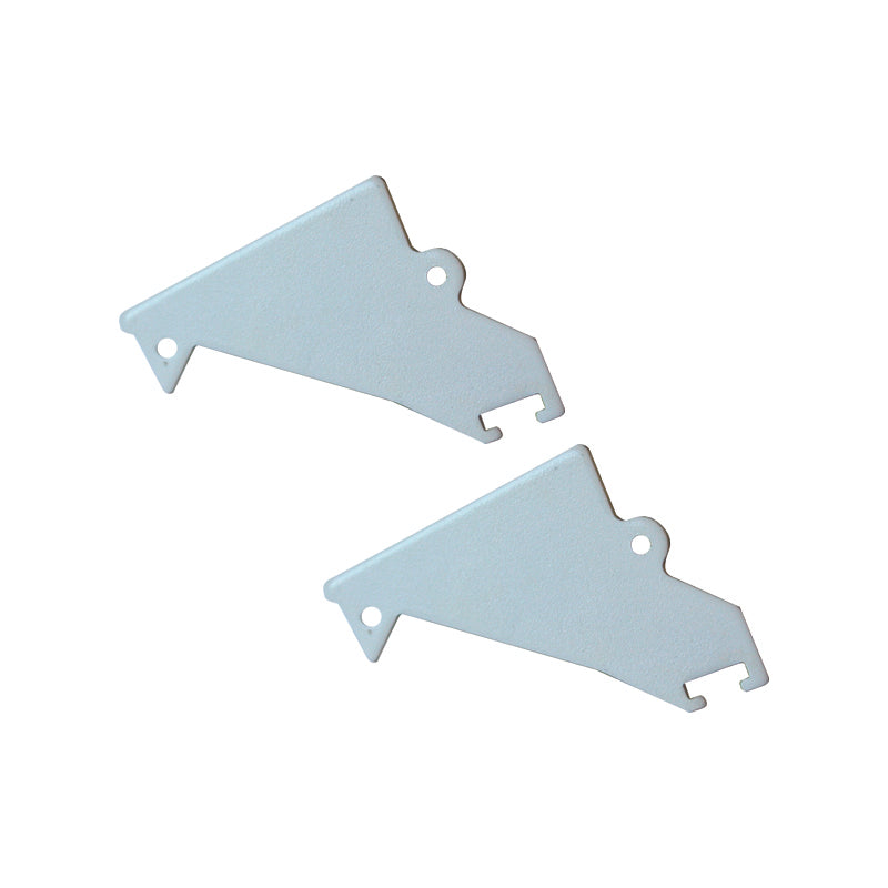 SET OF WHITE METAL END CAPS FOR P136, 2 PCS WITHOUT HOLE