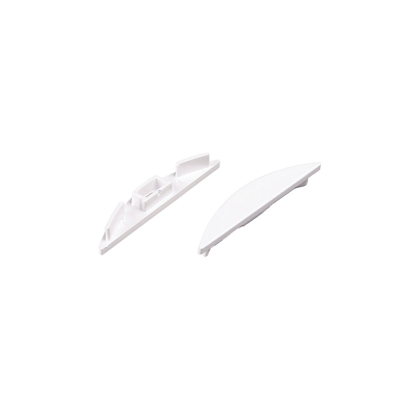 SET OF WHITE PLASTIC END CAPS FOR P21N, 1PC WITH HOLE & 1PC WITHOUT HOLE