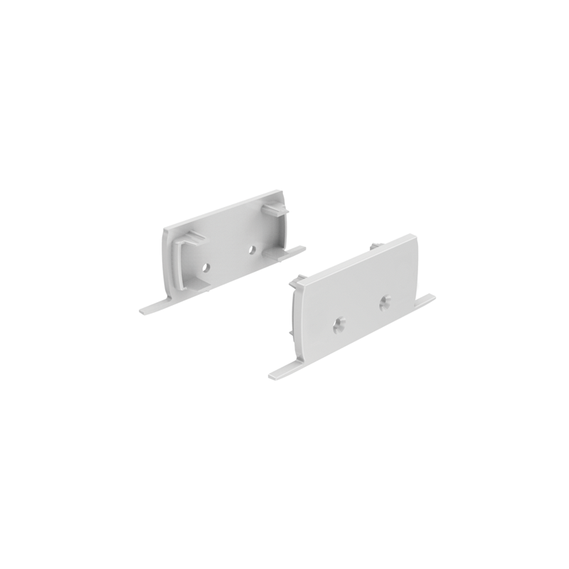 SET OF GREY PLASTIC END CAPS FOR P50N, 2 WITHOUT HOLE