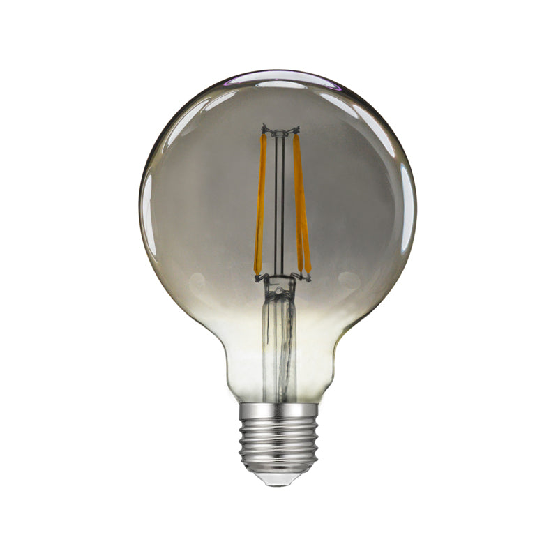 LED FILAMENT E27 G95 8W SMOKY DIM 2700K 230V AC 550LM RA80 30000H 360°