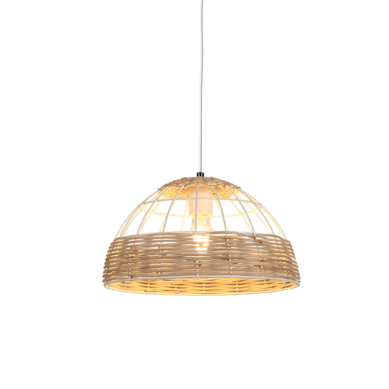 NETTO ΚΡΕΜΑΣΤΟ Φ/Σ 1ΧΕ27 ΡΑΤΑΝ+ΛΕΥΚΟ ΜΕΤΑΛΛΟ D35XH120CM ZORBAS