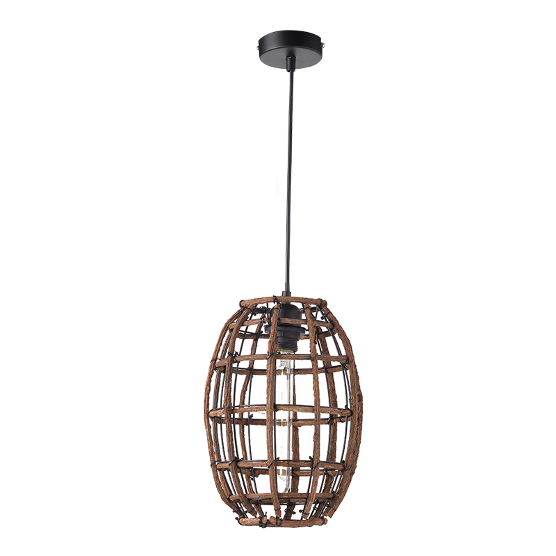 NETTO ΚΡΕΜΑΣΤΟ Φ/Σ 1ΧΕ27 ΞΥΛΟ & ΜΑΥΡΟ ΜΕΤΑΛΛΟ Φ23ΧΗ120CM ZULU