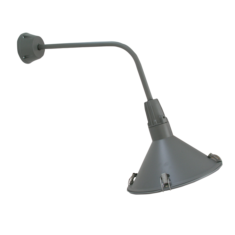 ΠΡΟΒΟΛΕΑΣ ΜΕ ΜΠΡΑΤΣΟ Φ250mm Ε27 MAX 26W IP65 ΓΚΡΙ